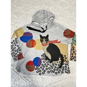 Inosh Winter Cat Whiskers Hooded Women’s Lightweight sweatshirt, top Size Large
